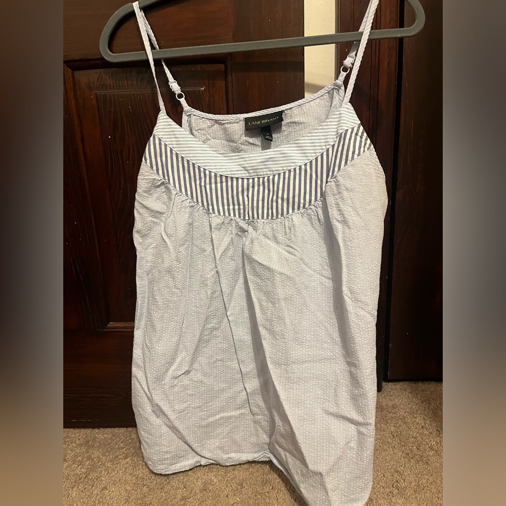 Lane Bryant light blue striped cami